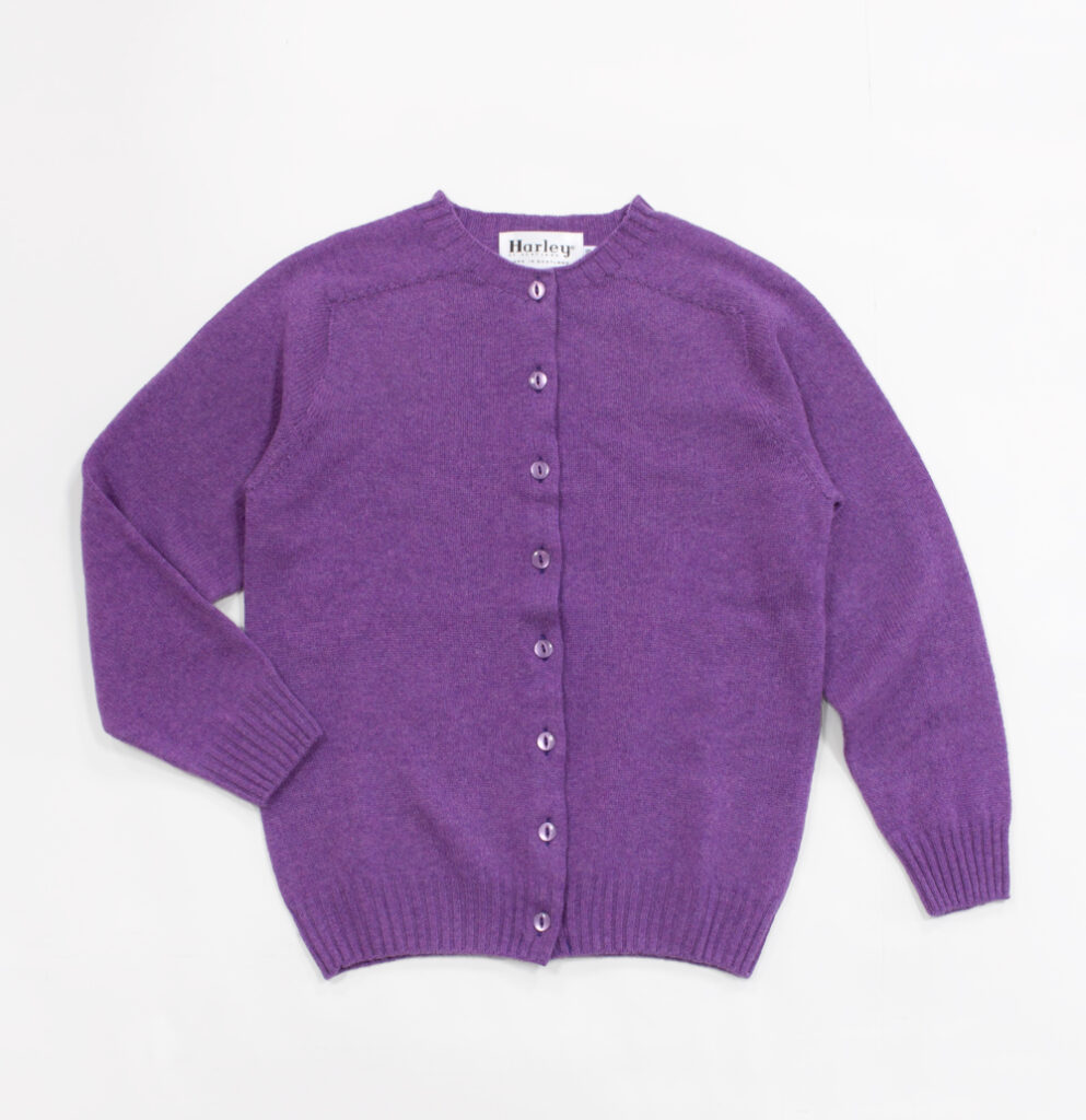 ハーレーオブスコットランド・スーパーファインラムズウール・カーディガン・ラプチュア