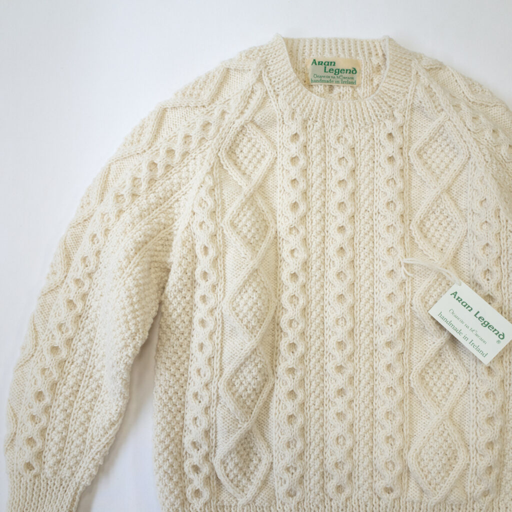 アランレジェンド・クルーネックセーター・ホワイト